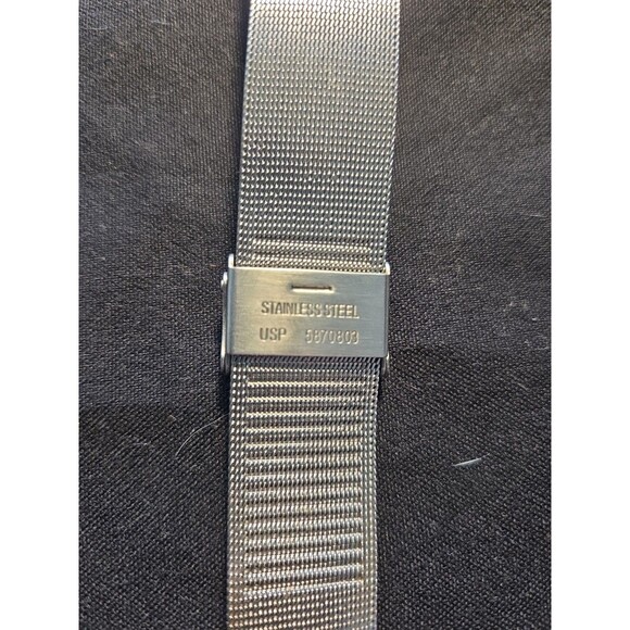Skagen Mesh Stainless Steel Mens Large Face Dual Time Wristwatch WR 3ATM EUC - Picture 9 of 11